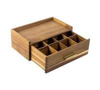 Amagogo Wood Tea Bag Organizer Tea Box Organizer Multiple Compartments Storage Box with Drawer for Countertop Living Room Cabinet