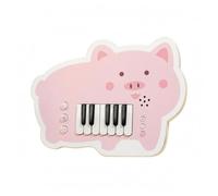 Amagogo Wooden Electronic Keyboard Toy For Children With Keys And Round Control Buttons Suitable For Preschool Learning Activities, Pink Pig Electronic Piano