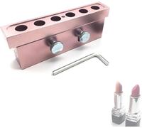 Amaibijin Lipstick Maker DIY Lipstick Mold, Makeup Cosmetics Lipstick Silicone Making Tool 12.1mm Aluminum Alloy Lip Balm Maker Tool for Homemade Cosmetic Crafts,Rose Gold,6holes
