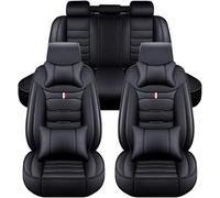 AMAIR Car Seat Covers Full Set for Volkswagen VW Passat B7 2011-2017 Without-Computer-boxes,Automotive Vehicle Leather Cushion Covers for 5 Passenger Cars,A/Black-Luxurious