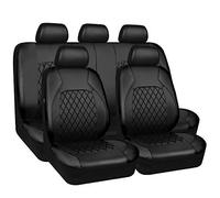 AMAIR Leather Car Seat Covers for Ford Fiesta’09 MK7 2011 2012 2013 2014 2015 2016 2017,9 Pcs Set Full Surround Breathable Automotive Seat Cushion,A/9pcs Set Black