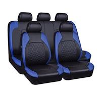 AMAIR Leather Car Seat Covers for Volkswagen VW Jetta V 2006 2007 2008 2009 2010,9 Pcs Set Full Surround Breathable Automotive Seat Cushion,A/9pcs Set Blue