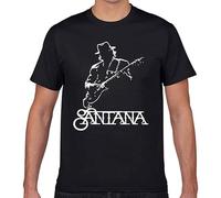 AmAirArT Nbhnb Tops T Shirt Men Carlos Santana Casual Black Geek Cotton Male Tshirt Black S