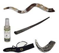 Amaizing Set Shofar,Big Oryx,Ram Horn,Kudu 45"Silver,Shofar Bag+Anti-odor Spray