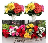 Amajoy 4 Bundles Artificial Geraniums for Outdoors UV Resistant Fake Geraniums Flowers Silk Flowers for Home Garden Balcony Window Boxes Hanging Pot Decoration (Mix Color)