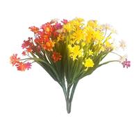 Amajoy 6PCS Artificial Daisy Flowers UV Resistant Fake Flowers for Outdoor Spring Summer Decoration Faux Plastic Greenery Shrub Plant for Hanging Pot Porch Garden Indoor Home Décor (Mix Color)