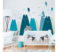 Amaka Children's Wall Stickers - Giant Scandinavian Mountains Wall Sticker - 90 x 135 cm