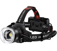 AMAKER LED Rechargeable Headlamp, Super Bright with 5 Modes Head Lamp & IPX7 Waterproof USB Rechargeable Headlight, Zoomable Headlamp for Adults, 90° Adjustable for Camping, Running, Cycling, Climbing