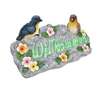 AMAKO Birds Figurines Fine Carving Bright Color Vivid Details Luminous Bird Garden Statue for Desk Home Decoration Gifts Resin Material 11.2 X 5.7 Inches