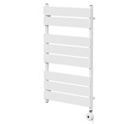 Amaldi Straight Digital Thermostatic Electric Heated Towel Rail | White | Mild Steel | 800mm x 500mm