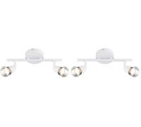 Amalfi 2 Way Adjustable Bar Spotlight Fixture - IP20 Semi Flush Ceiling Light - GU10 LED Compatible Spotlight Lamp - Residential and Commercial Dimmable Light Fitting | Gloss White Finish (Pack of 2)