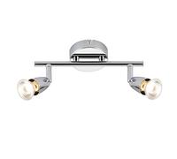 Amalfi 2 Way Adjustable Bar Spotlight Fixture - IP20 Semi Flush Ceiling Light - GU10 LED Compatible Spotlight Lamp - Residential and Commercial Dimmable Light Fitting | Chrome Finish