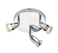 Amalfi 3 Way Decorative Chrome Plated GU10 LED Compatible Round Adjustable Ceiling Spotlight