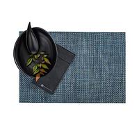 Amalfi Basketweave Baltic Blue Vinyl Woven Placemat - 16" x 12" - 6 count box