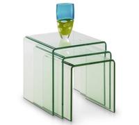 Amalfi Bent Glass Nest of 3 Tables