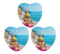 Amalfi Coast Italy 3 PCS Car Air Freshener Hanging Aromatherapy Tablets Automotive Ornament for Auto Room Bathroom Bedside Love form