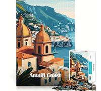 Amalfi Coast Italy Adults 1000 Piece Jigsaw Puzzle Think Exercise Game Zero Gap Bonding Activity for Loved Ones (38x26cm)