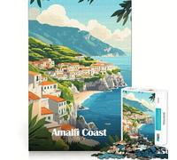 Amalfi Coast Italy Jigsaw 1000 Pieces for Adults Memory Fun Game Expert Cutting Craftsmanship Relaxing Indoor Group Activity (38x26cm)