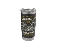Amalfi Coast Italy Vintage Style Adventure Motorcycle Design Stainless Steel Insulated Tumbler