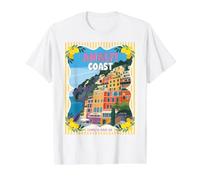 Amalfi Coast La Dolce Vita Italian Lemon Coastal Travel Art Value Graphic T-Shirt, Men, White, XL
