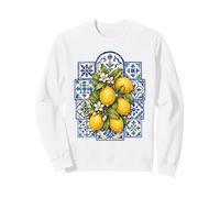 Amalfi Coast Lemon Blue Tile Mosaic Italian Mediterranean Sweatshirt