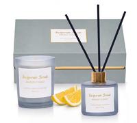 Amalfi Coast Lemon Candle & Reed Diffuser Gift Set, Present for Women