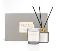 Amalfi Coast Lemon Scented Candle Gift Set for Women & Men | Candle & Diffuser Gift Set | Soy Wax, 20hrs Burn Time, 1 Month Diffuser Aroma | Valentine’s Day Presents for Women | Gifts for Her