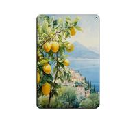 Amalfi Coast Lemon Tree Print Watercolor Italian Lemons Kitchen Retro Poster Metal Tin Sign Chic Art Retro Iron Painting Bar People Cave Cafe Family Garage Poster Wall Decoration 8x12inch(20x30cm)