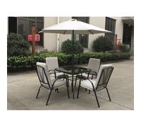 Amalfi Garden Patio Dining Set by Royalcraft - 4 Seats Ivory Cushions