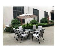 Amalfi Garden Patio Dining Set by Royalcraft - 6 Seats Ivory Cushions