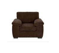 Amalfi Jumbo Cord 1 Seater Sofa Chocolate