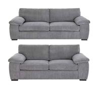Amalfi Jumbo Cord 3 & 2 Seater Grey