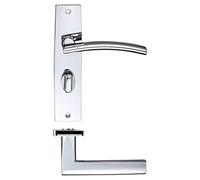 Amalfi Lever Bathroom on Backplate - 180mm x 43mm - Polished Chrome