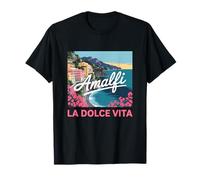 Amalfi Motif Italy Graphic Holiday Destination Vintage Look T-Shirt