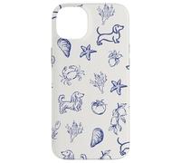 Amalfi Smooth & Long-Haired Dachshund Coastal Pattern Case for iPhone 14 Plus