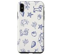 Amalfi Smooth & Long-Haired Dachshund Coastal Pattern Case for iPhone XS Max