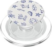 Amalfi Smooth & Long-Haired Dachshund Coastal Pattern PopSockets PopGrip for MagSafe