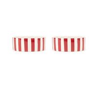 Amalfi Striped 2 Piece Dog Bowl Food & Water Bowl Set - Red - 13cm
