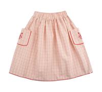 Amália embroidered skirt Organic cotton checks Pale Pink 4 years