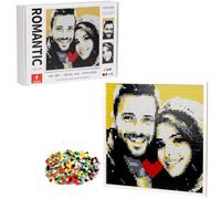 Amalia Pixel Art,Transform Any Photo into Mosaic Wall Art,Capturing Timeless Moments of People-Romantic(21.3"x21.3")