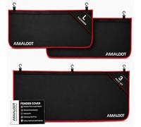 AMALOOT 3Pcs Extra Thick 3-Layer Magnetic Fender Covers for Mechanics - Heavy Duty Car Fender Protector with 26 Strong Magnets for Cars, SUVs & Trucks, Automotive Mat to Cover Fenders - Size L