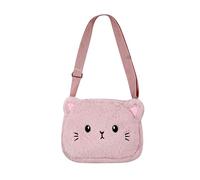 Amamcy Cute Panda Avocado Plush Crossbody Purse Small Fluffy Satchel Shoulder Bag Messenger Bag Handbag Purse for Women Girls, Pink- Cat, One Size
