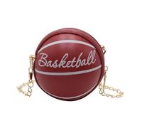 Amamcy Little Girls Cute Basketball Baseball Shape Crossbody Purse - Colorful Mini Round Ball Shoulder Bag, Basketball Red, One Size