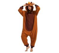 AMAMHAHAVA Cute Capybara Onesie Animal Pajamas Halloween Cosplay Costume Sleepwear with Orange Hood