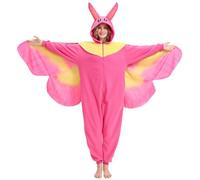AMAMHAHAVA Rosy Maple Moth Onesie for Adults Halloween Cosplay Costume One-Piece Pajamas for Women and Men, Rosy Maple Moth , XL