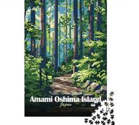 Amami Oshima Island Forest Path Travel Puzzle 1000 Pieces, Lakeside Architecture Scene, 1000 Pieces for Adults, Travel Gift for Home Décor Fans, Weekend Hobby, 52x38cm/1000pcs