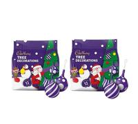 Amamitrade Thank you Sticker Made For Cadbury Milk Chocolate Tree Decorations Baubles 72g (Pack of 2) - Xmas Stocking Filler Kids Adults - Vegetarian