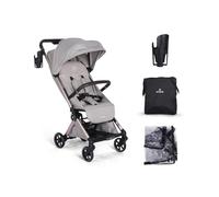 Amana Luxo Compact Stroller Bundle, Lightweight, Reclinable Seat, with Rain Cover, Travel Bag and Cup Holder, up to 22kg (Stone Beige)