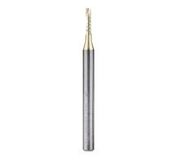 Amana Tool 51470-Z SC Spiral 'O' Single Flute, Aluminum Cutting 1/16 D x 1/4 CH x 1/8 SHK x 1-1/2 Inch Long Up-Cut ZrN Coated Router Bit with Mirror Finish