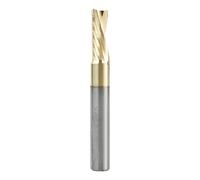 Amana Tool 51502-Z SC Spiral 'O' Single Flute, Aluminum Cutting 1/4 D x 5/8 CH x 1/4 SHK x 2 Inch Long Down-Cut ZrN Coated Router Bit with Mirror Finish